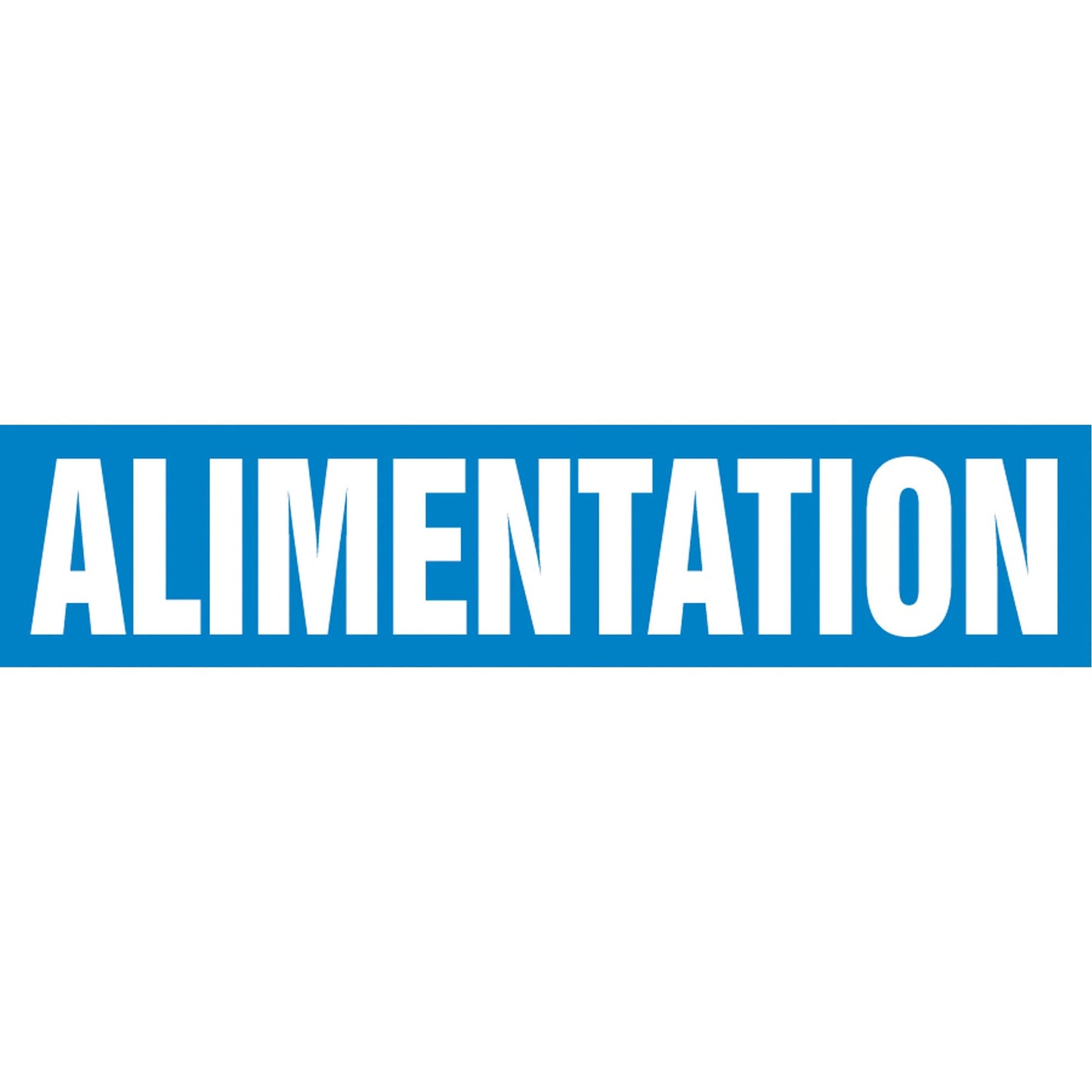 "Alimentation" Pipe Marker, Self-Adhesive, 4" H x 24" W, White on Blue