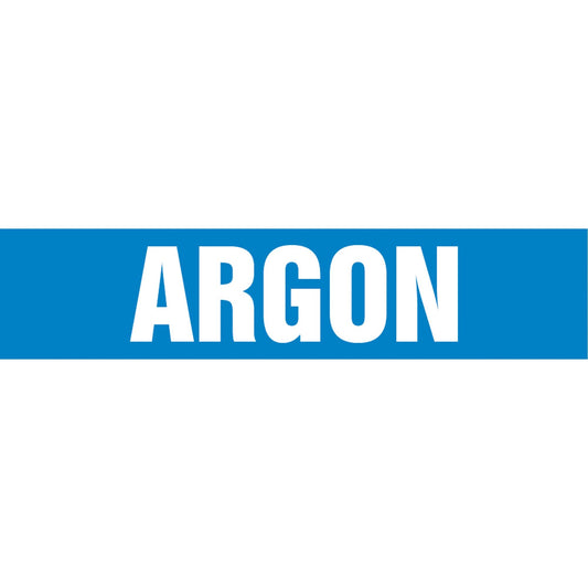 "Argon" Pipe Marker, Self-Adhesive, 1-1/2" H x 8" W, White on Blue