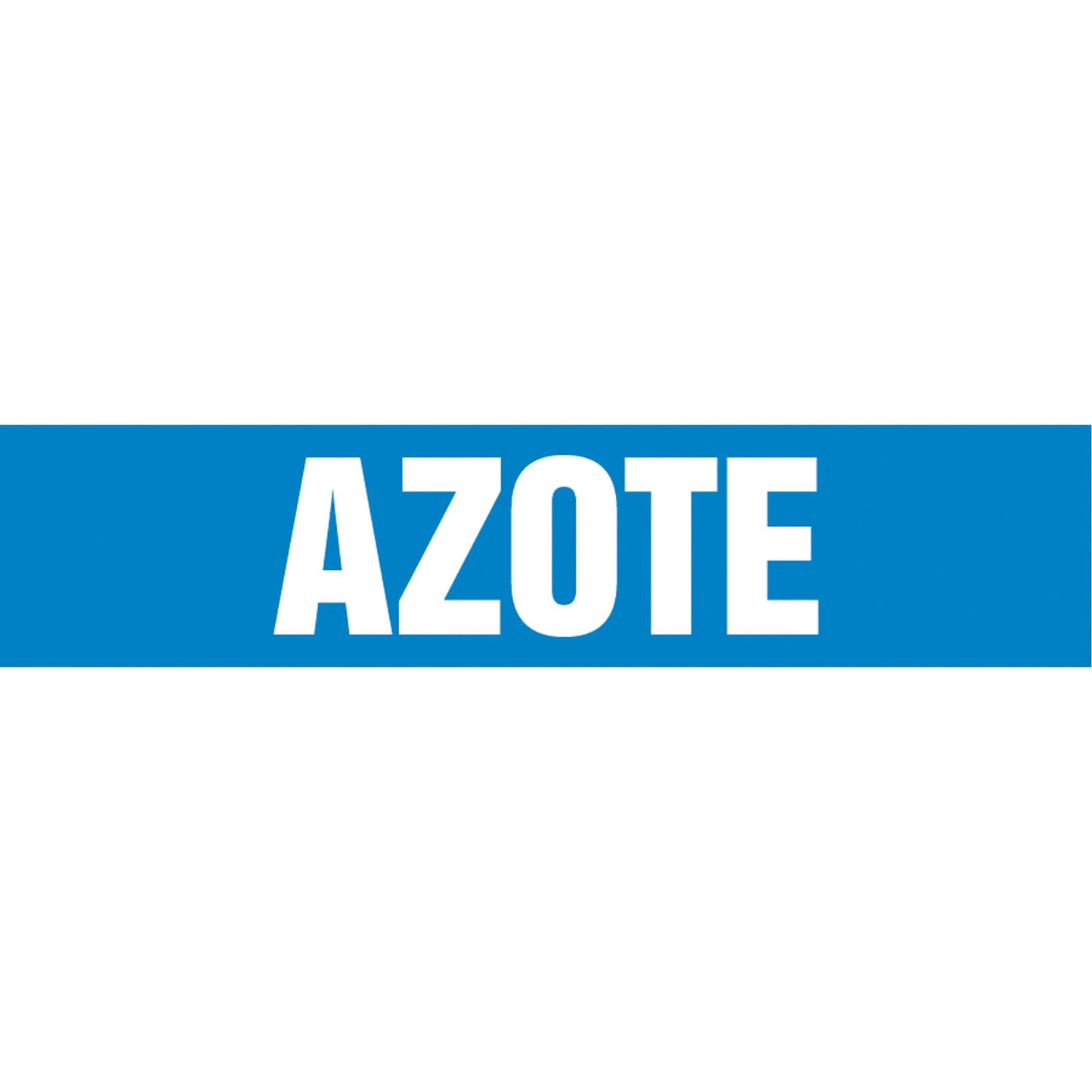 Snap Tite™ "Azote" Pipe Marker, Snap-On, 6" H x 8" W, White on Blue