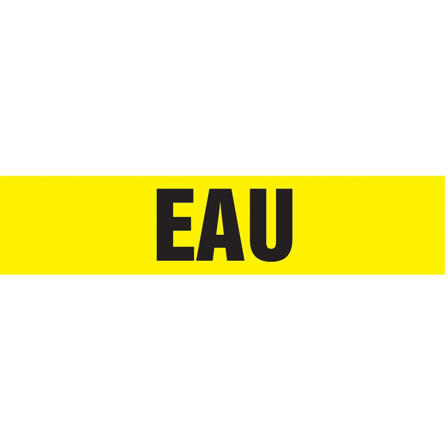"Eau" Pipe Markers, Self-Adhesive, 2-1/2" H x 12" W, Black on Yellow