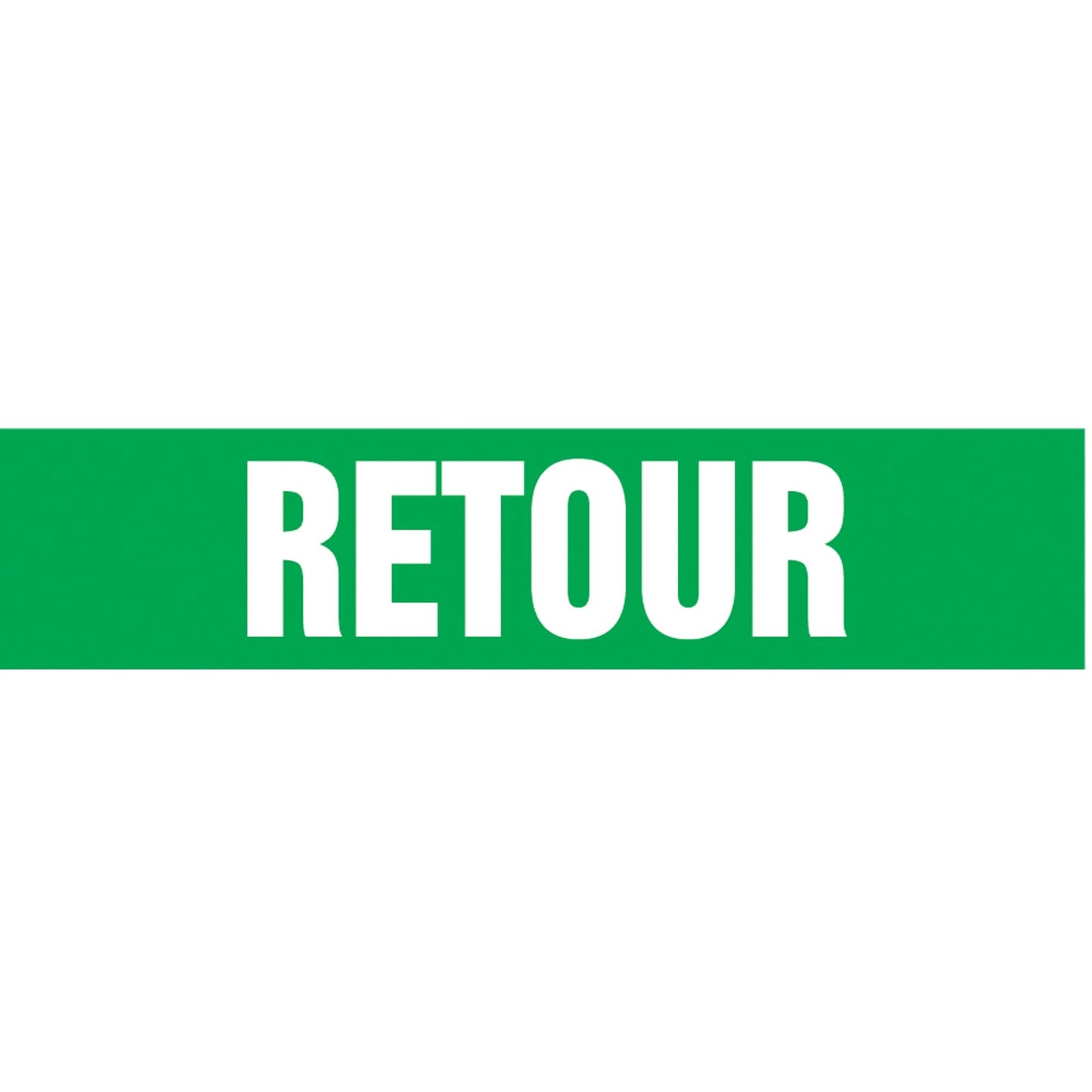 "Retour" Pipe Markers, Self-Adhesive, 2-1/2" H x 12" W, White on Green