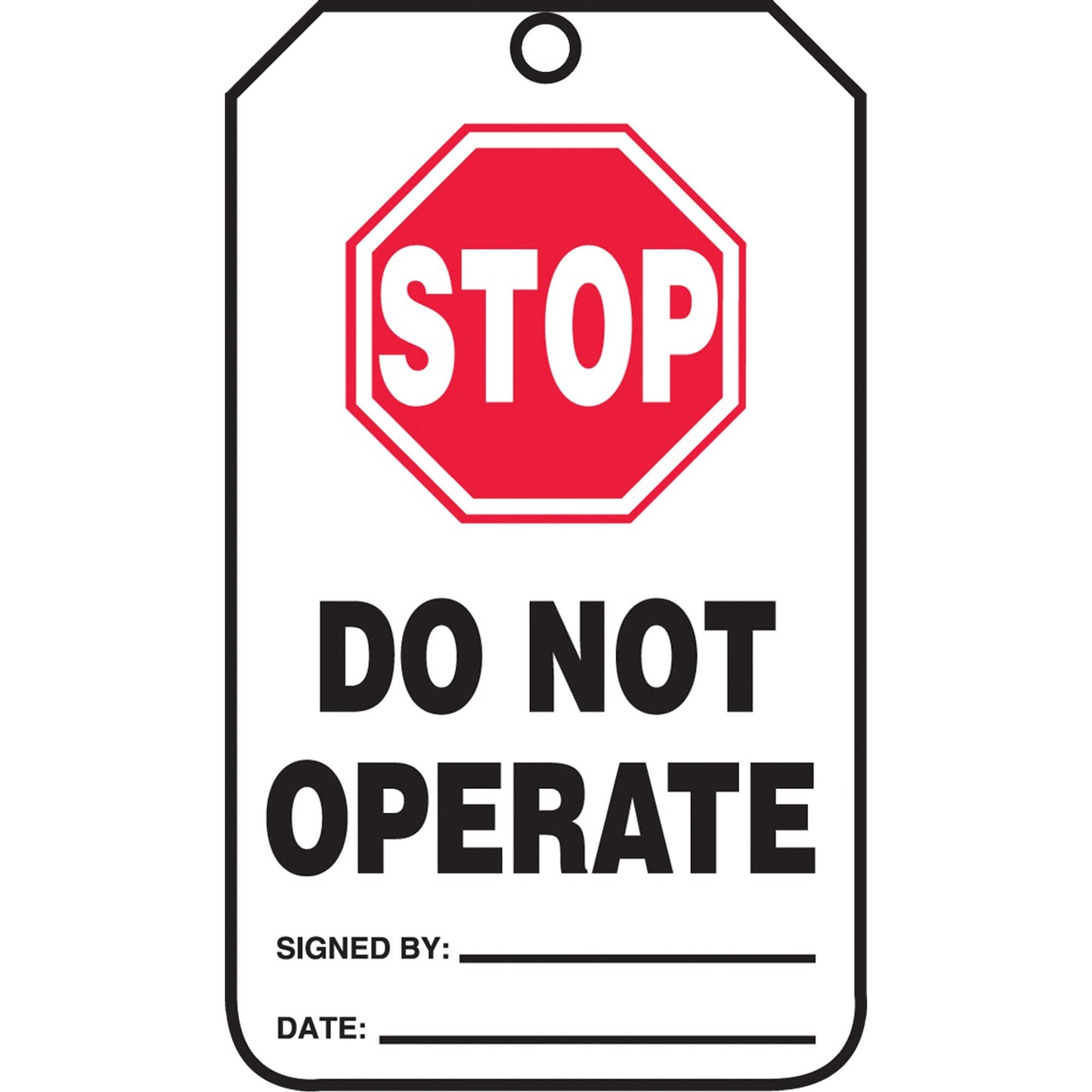 Safety Tags, Plastic, 3-1/8" W x 5-7/8" H, English