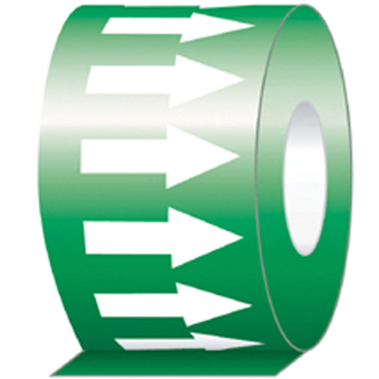 Directional Flow Arrow Tapes, 108', White on Green