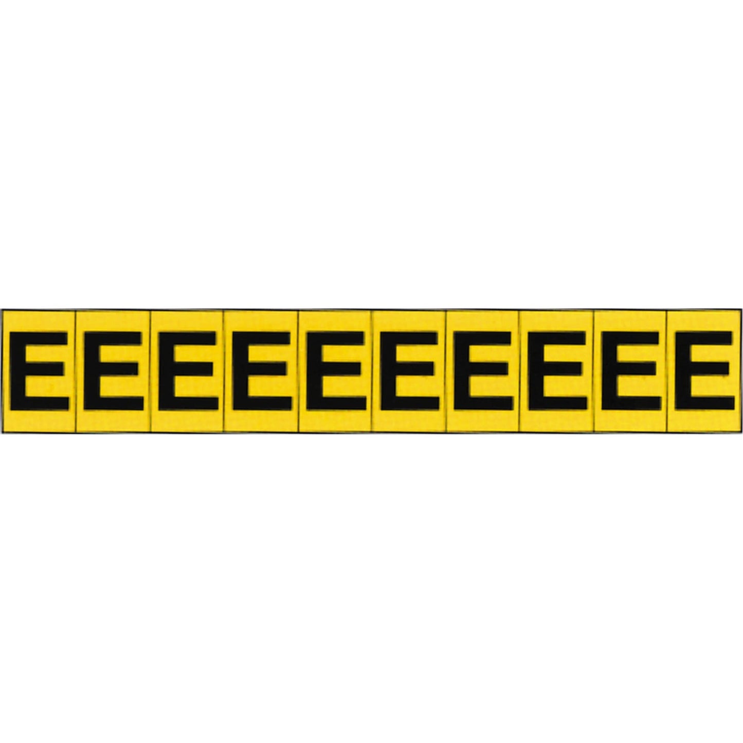 Individual Adhesive Letter Markers, E, 1" H, Black on Yellow