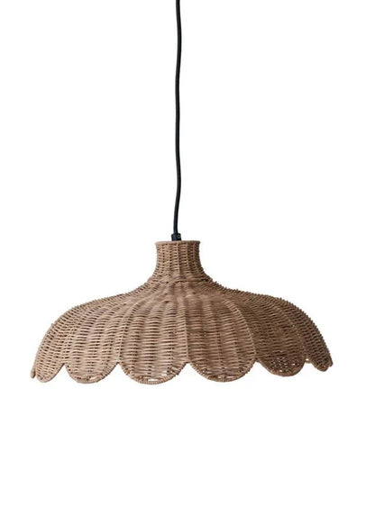 Scalloped Rattan Pendant