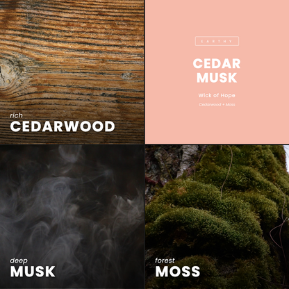Cedar Musk Candle | Cedarwood + Moss