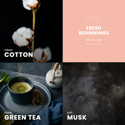 Fresh Beginnings Candle | Cotton + Green Tea