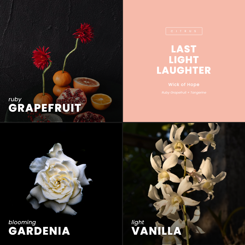 Last Light Laughter Candle | Ruby Grapefruit + Tangerine