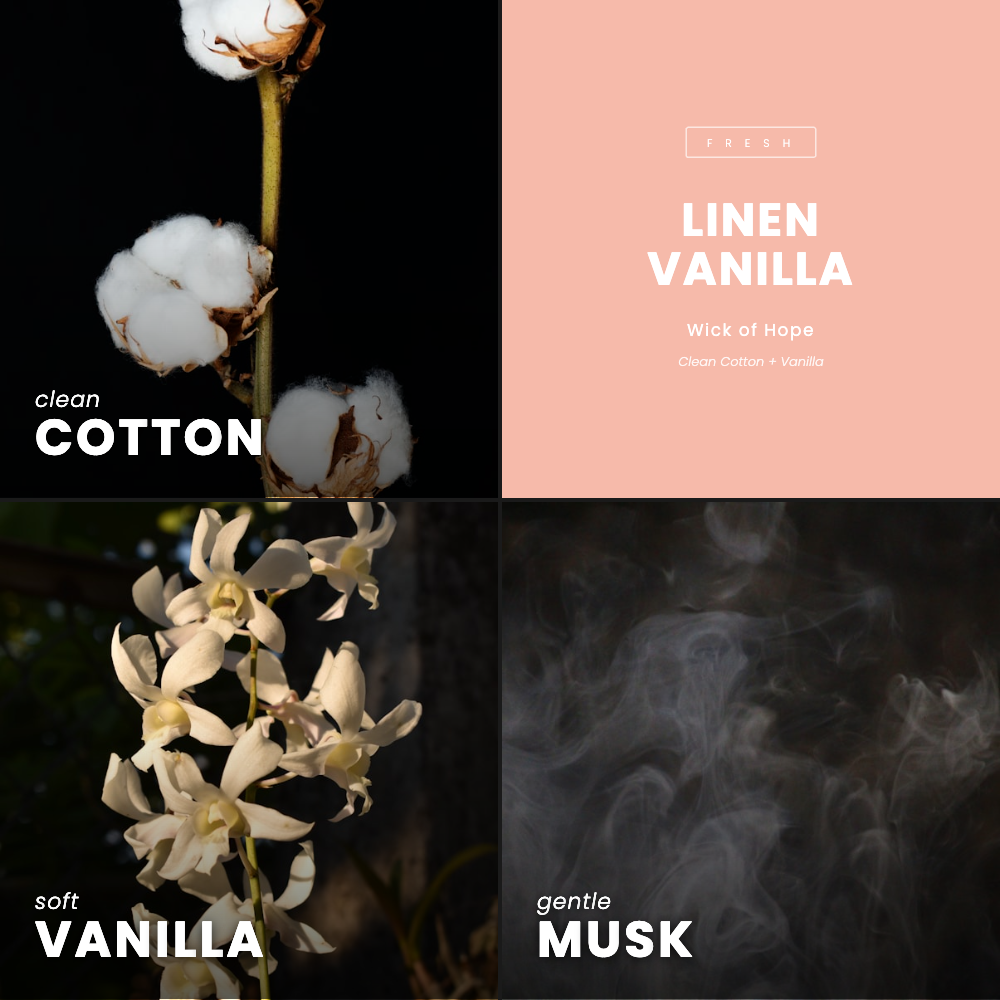 Linen Vanilla Candle | Clean Cotton + Vanilla
