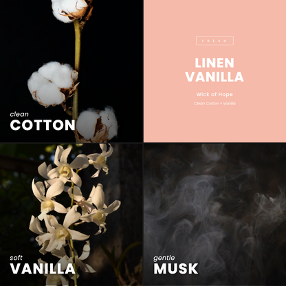 Linen Vanilla Candle | Clean Cotton + Vanilla