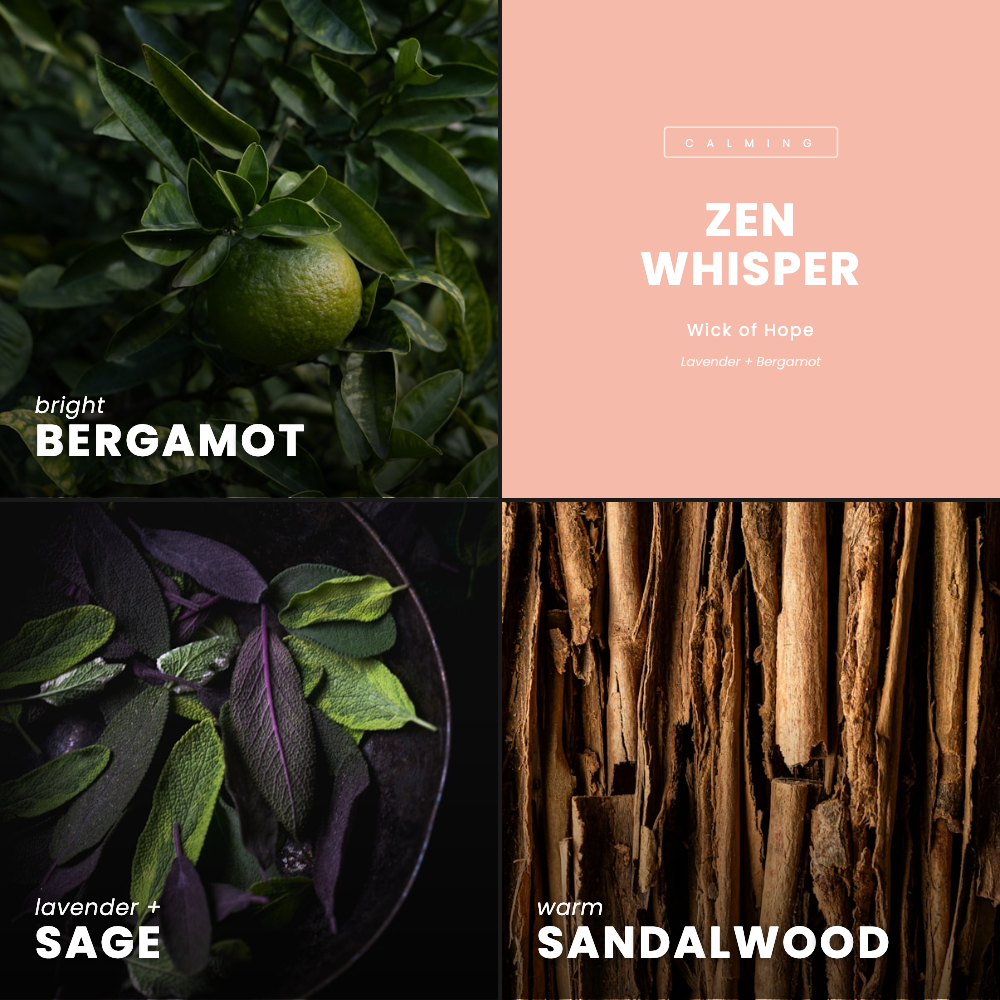 Zen Whisper Candle | Lavender + Bergamot