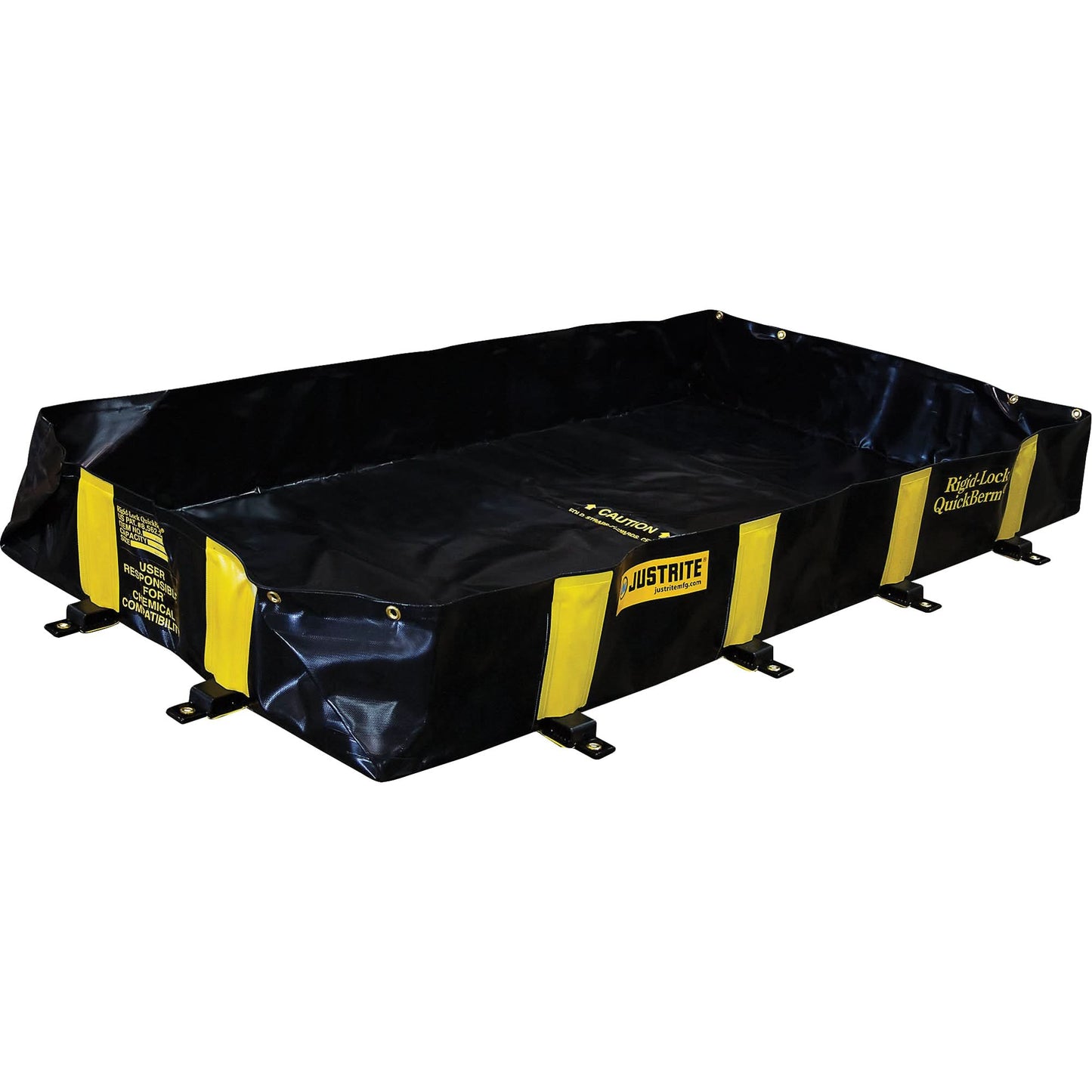 Rigid-Lock QuickBerm®, 235 US gal. Capacity, 4' W x 8' L x 12" H, Stake Wall