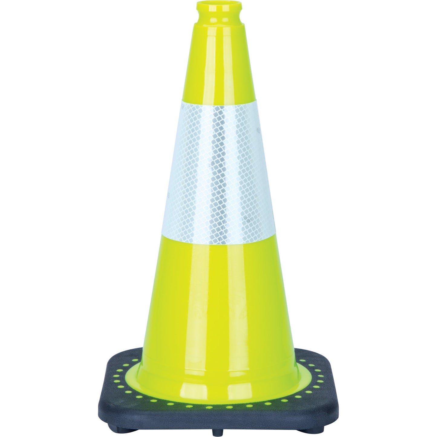 Premium Traffic Cone, 18", Lime Green, 6" Reflective Collar(s)