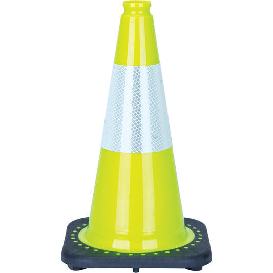 Cône de signalisation Premium, 18 po, vert lime, bande(s) réfléchissante(s) de 6 po