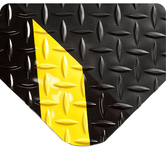 SpongeCote® Mats No.415, Diamond, 2' x 10' x 9/16", Black/Yellow, PVC Sponge
