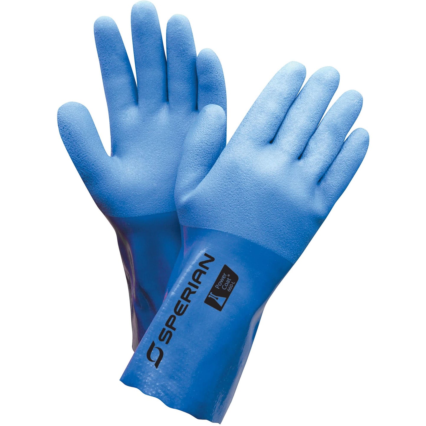 Triple Dip Glove, Size Large/9, 12" L, PVC, Flock-Lined Inner Lining, 35-mil