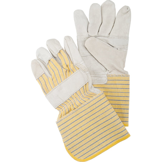 Patch Palm Fitters Gloves, Large, Grain Cowhide Palm, Cotton Inner Lining