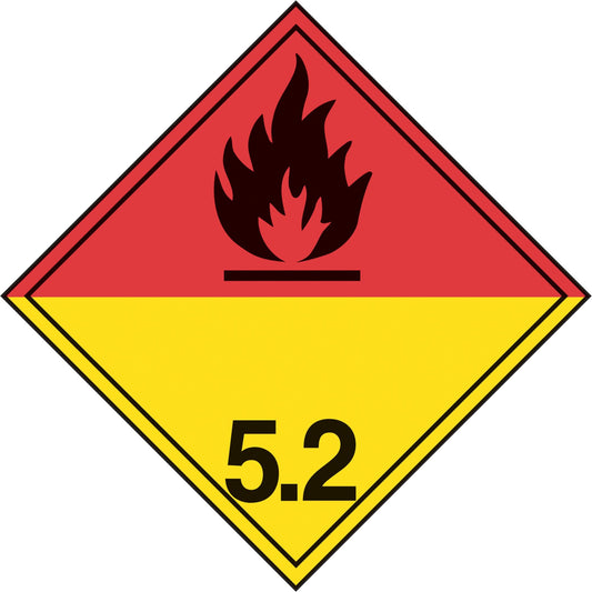 TDG Shipping Labels, Class 5.2, Organic Peroxides, Paper