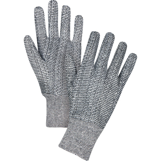 Gants en jersey, T-G, sel et poivre, non doublés, poignet en tricot
