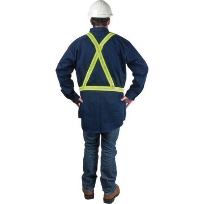 Standard-Duty Safety Harness, High Visibility Lime-Yellow, Silver Reflective Colour, X-Large