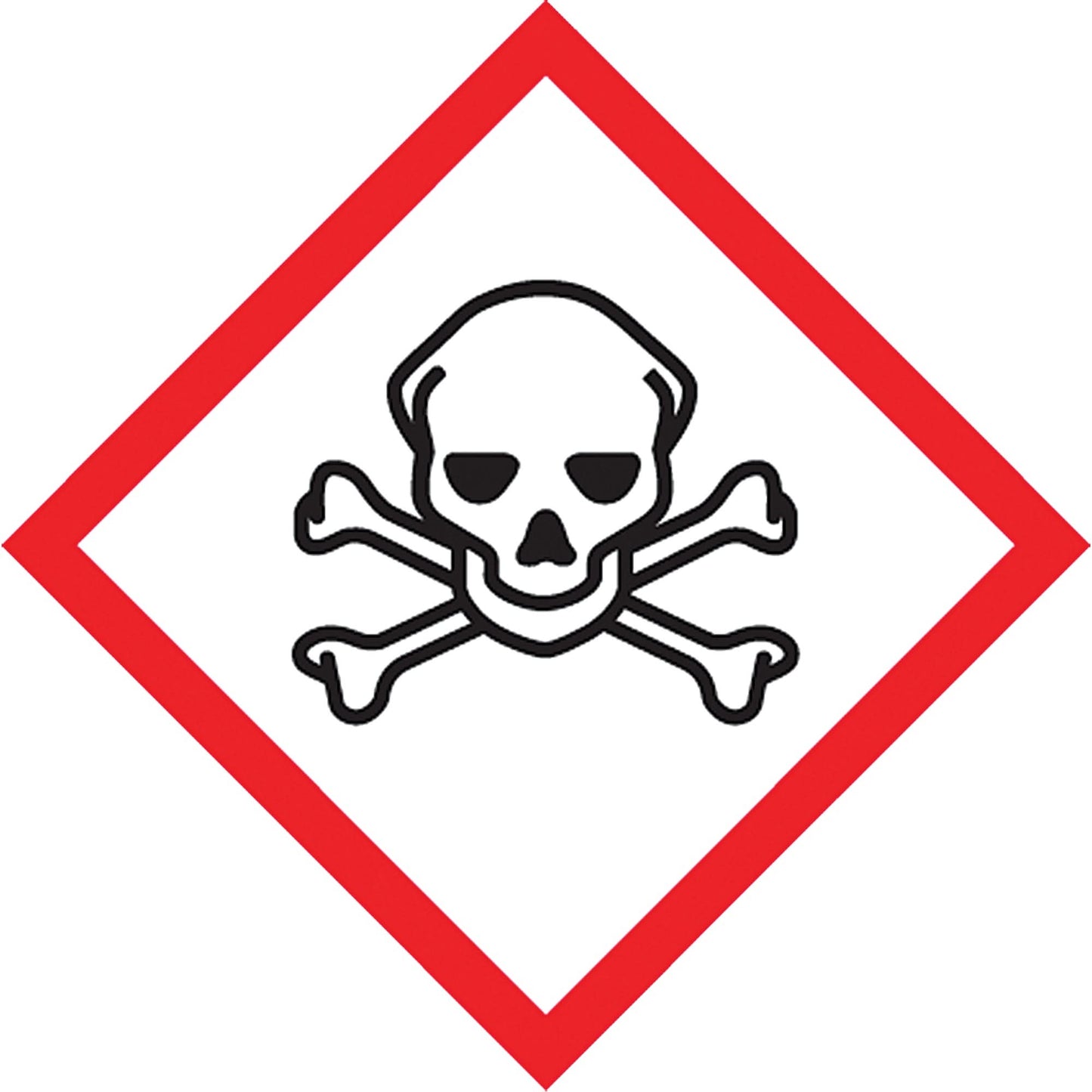 Toxic Material GHS Pictogram Labels, Paper, Roll, 1" L x 1" W