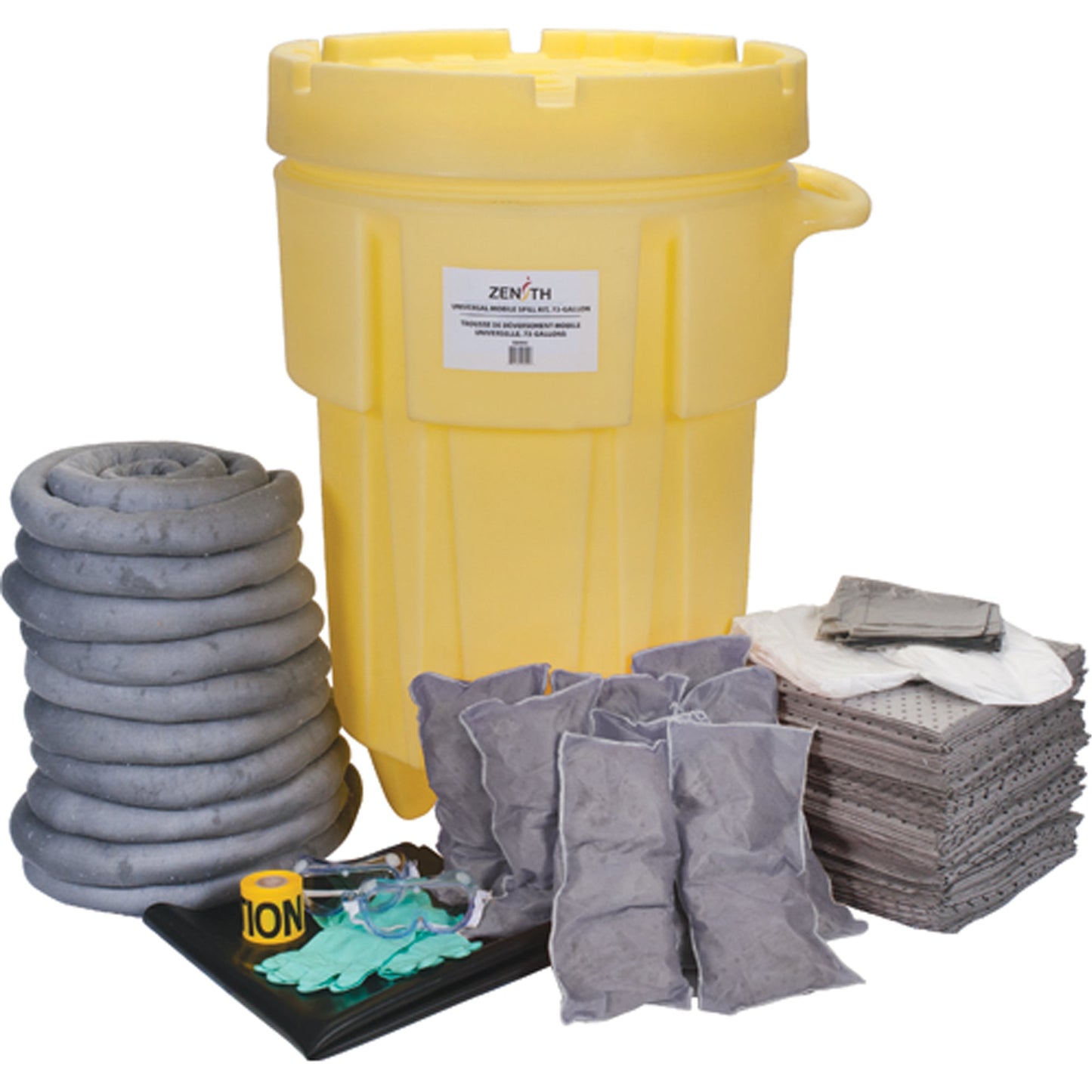 Trousse d'intervention d'urgence premium, universelle, fût de récupération/sauvetage, capacité d'absorption de 95 gallons US