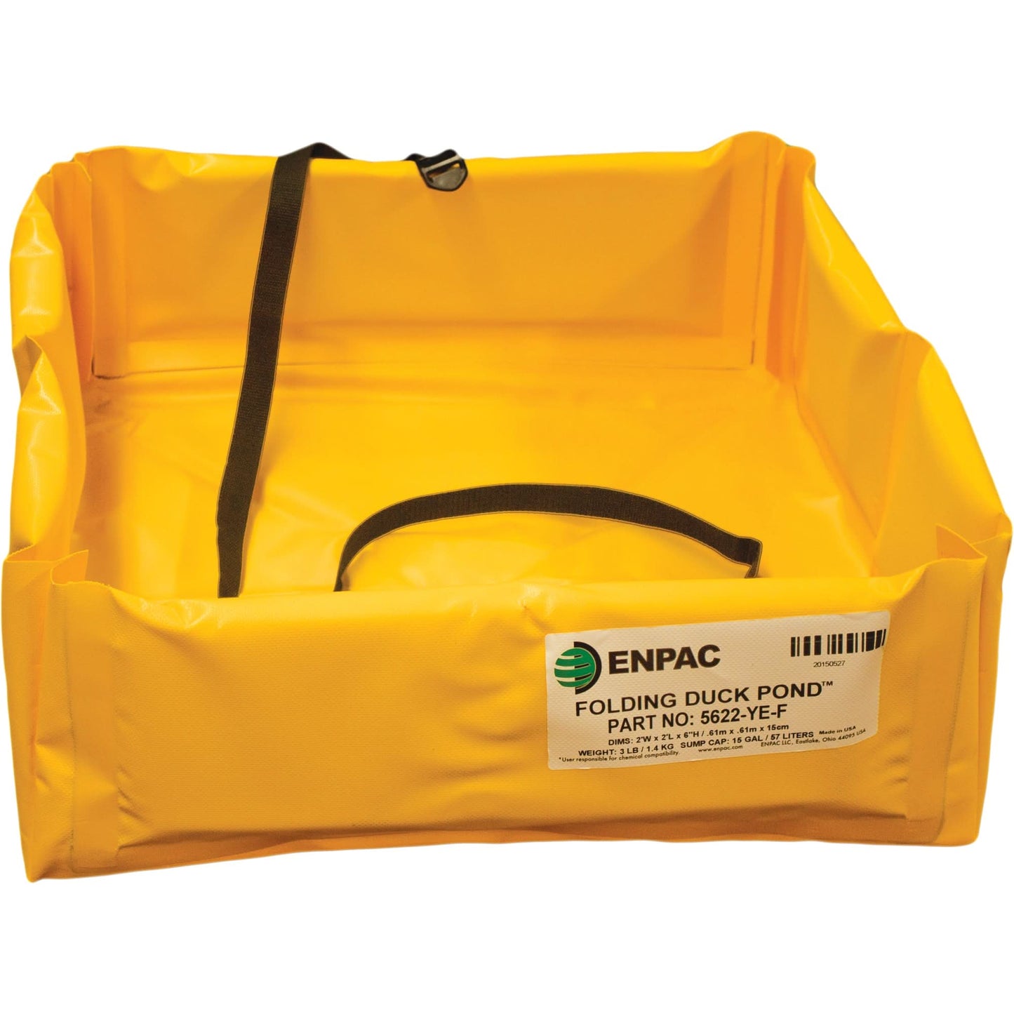 Folding Duck Ponds Mini-Berm Containment, 74 US gal. Capacity, 6' W x 4' L x 6" H, Foam Wall