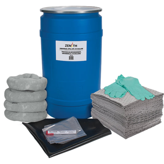 Kit anti-déversement professionnel, universel, pour fût, absorption de 30 gal. US