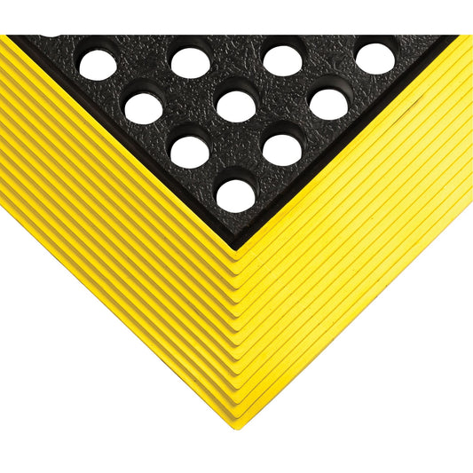 Industrial Worksafe® No. 476 Mats, Slotted, 2' x 3' x 5/8", Black/Yellow, Natural Rubber