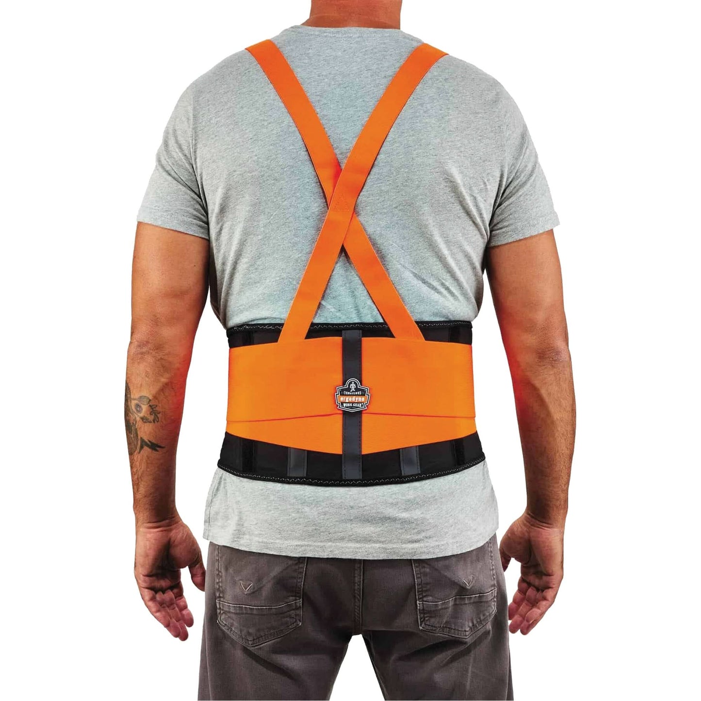 ProFlex 100HV Economy Spandex Hi-Vis Back Support Brace, Elastic, X-Small