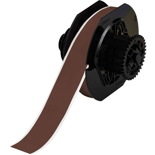 Indoor-Outdoor Label Printer Tape, Vinyl, Brown, 1.125" Width