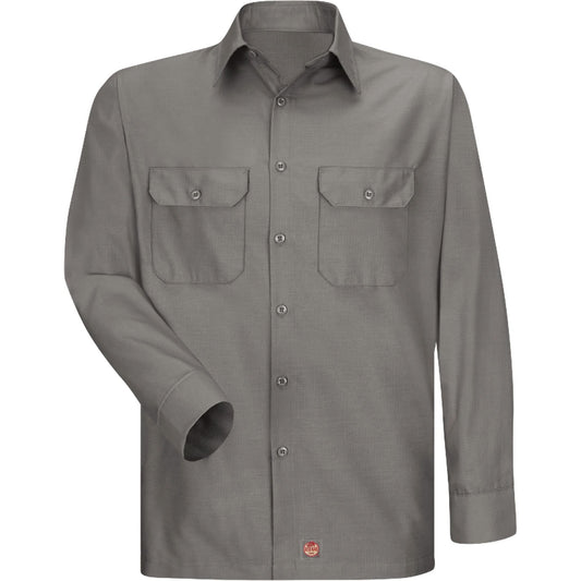 Long Sleeve Ripstop Shirt, Men's, X-Large, Grey