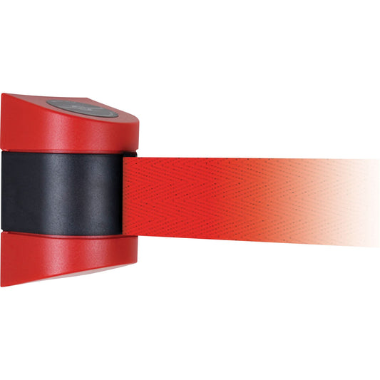 Unités murales TensaBarrier® en plastique, fixation à vis, 4,5 m, ruban rouge