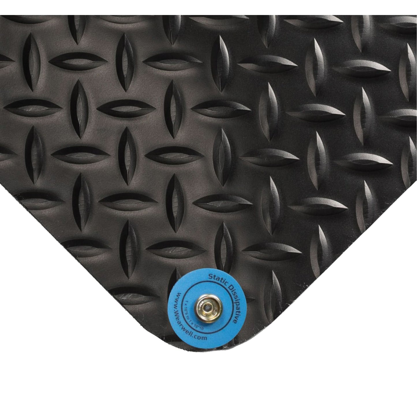 Electrically Conductive Mat No.786, 4' W x 10' L x 15/16" T, PVC, Diamond, Black