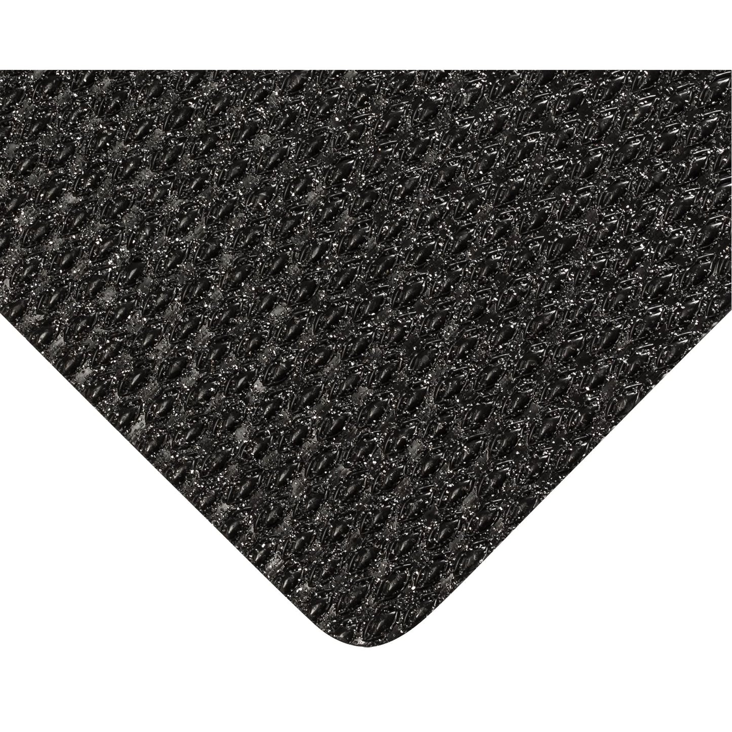 Tapis à pas moelleux recouverts d'abrasif n° 480, non ajourés, 91,4 cm x 6,1 m x 9,5 mm, noirs, PVC