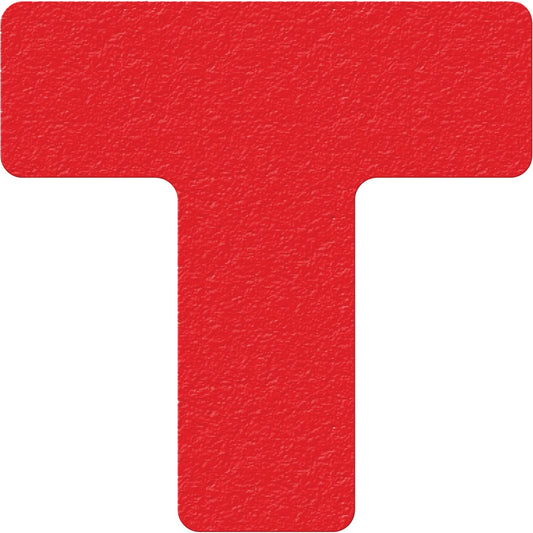 Lean 5S Manufacturing Markers, T, 6" L x 6" W, Red, Vinyl