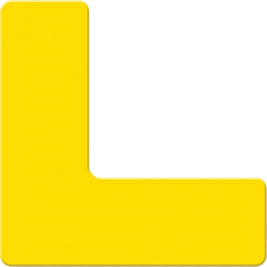 Armor Stripe Lean/5S Markers, L, 6" L x 6" W, Yellow, Plastic