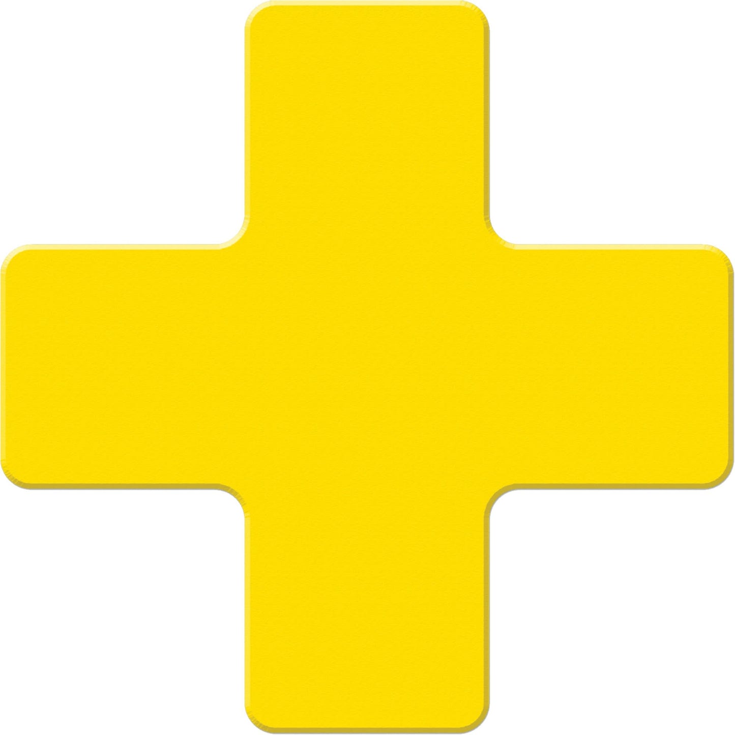 Armor Stripe Lean/5S Markers, Cross, 6" L x 6" W, Yellow, Plastic