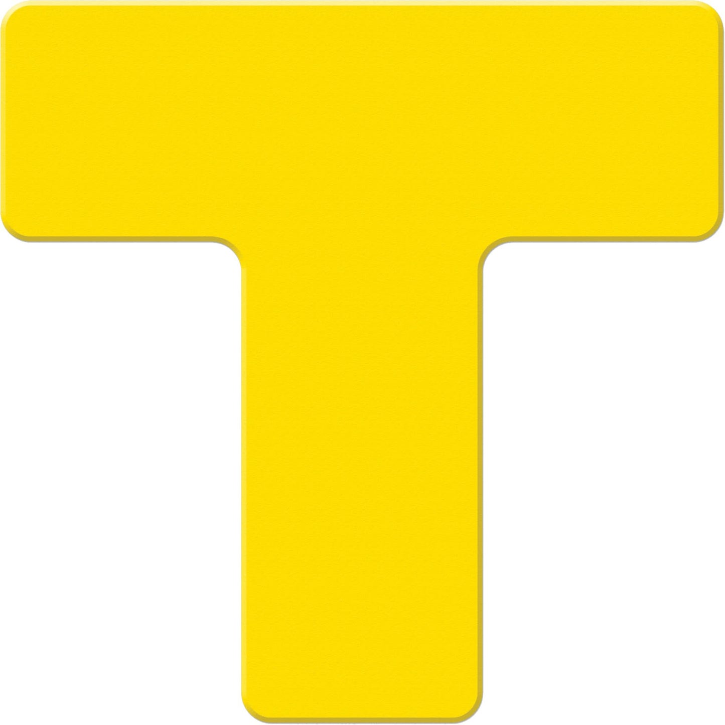 Armor Stripe Lean/5S Markers, T, 6" L x 6" W, Yellow, Plastic