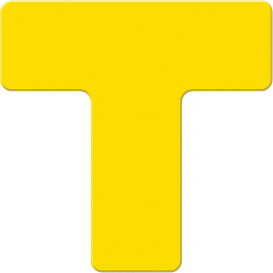 Armor Stripe Lean/5S Markers, T, 6" L x 6" W, Yellow, Plastic