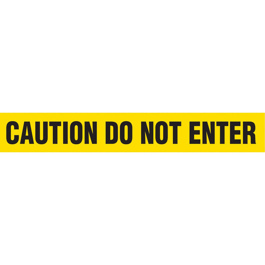 Barricade Tape, English, 3" W x 1000' L, 2 mils, Black on Yellow