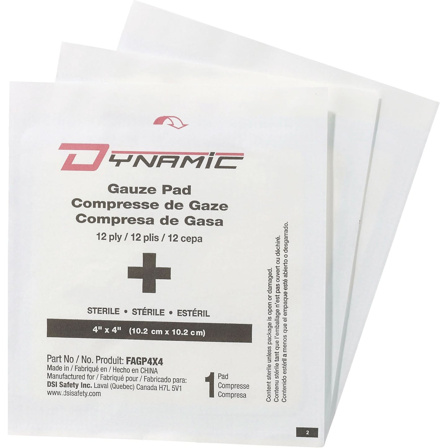 Dynamic™ Gauze, Pad, 4" L x 4" W, Sterile, Medical Device Class 1
