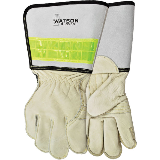 Circuit Breaker Linesman Welding Gloves, Grain Cowhide, Size X-Large