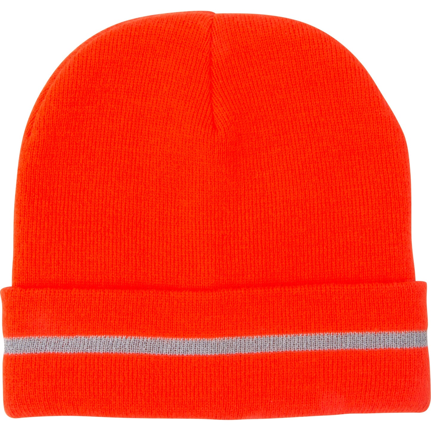 High Visibility Knit Hat with Reflective Stripe, High Visibility Orange, Acrylic