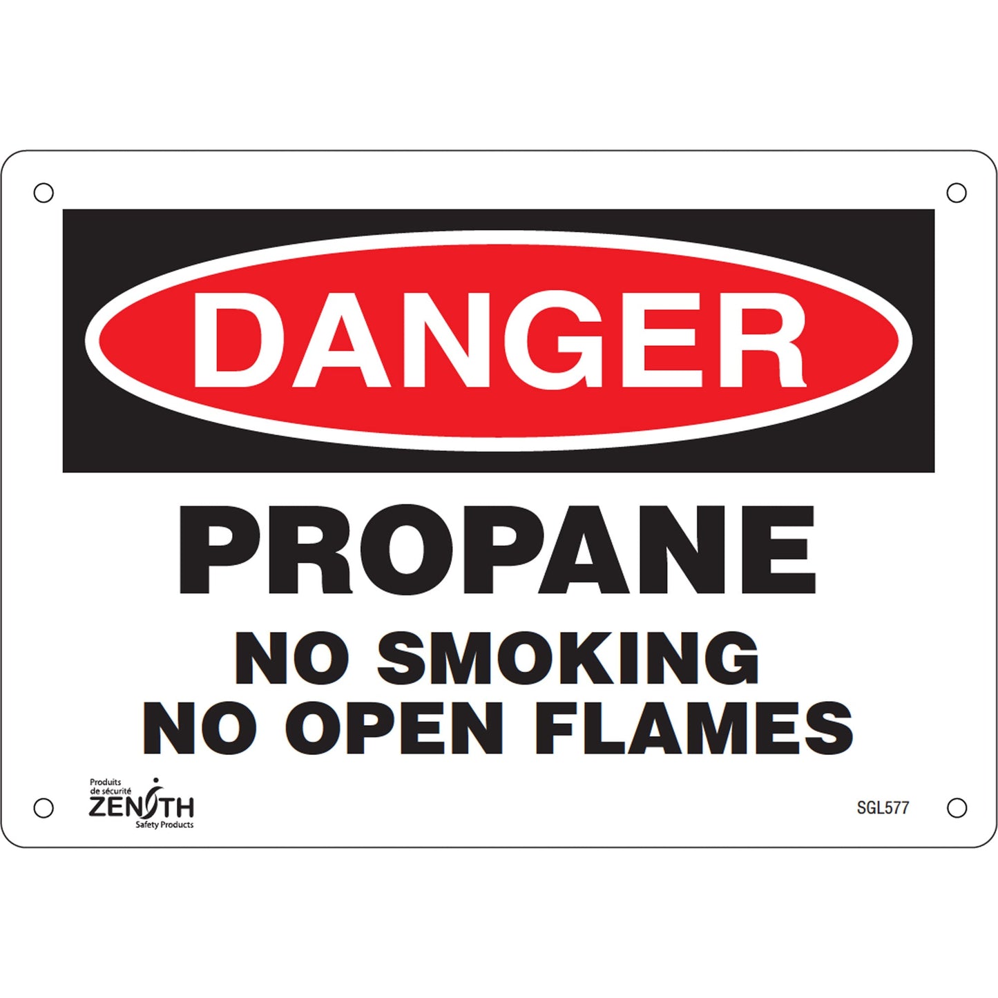 "No Smoking" Sign, 7" x 10", Aluminum, English