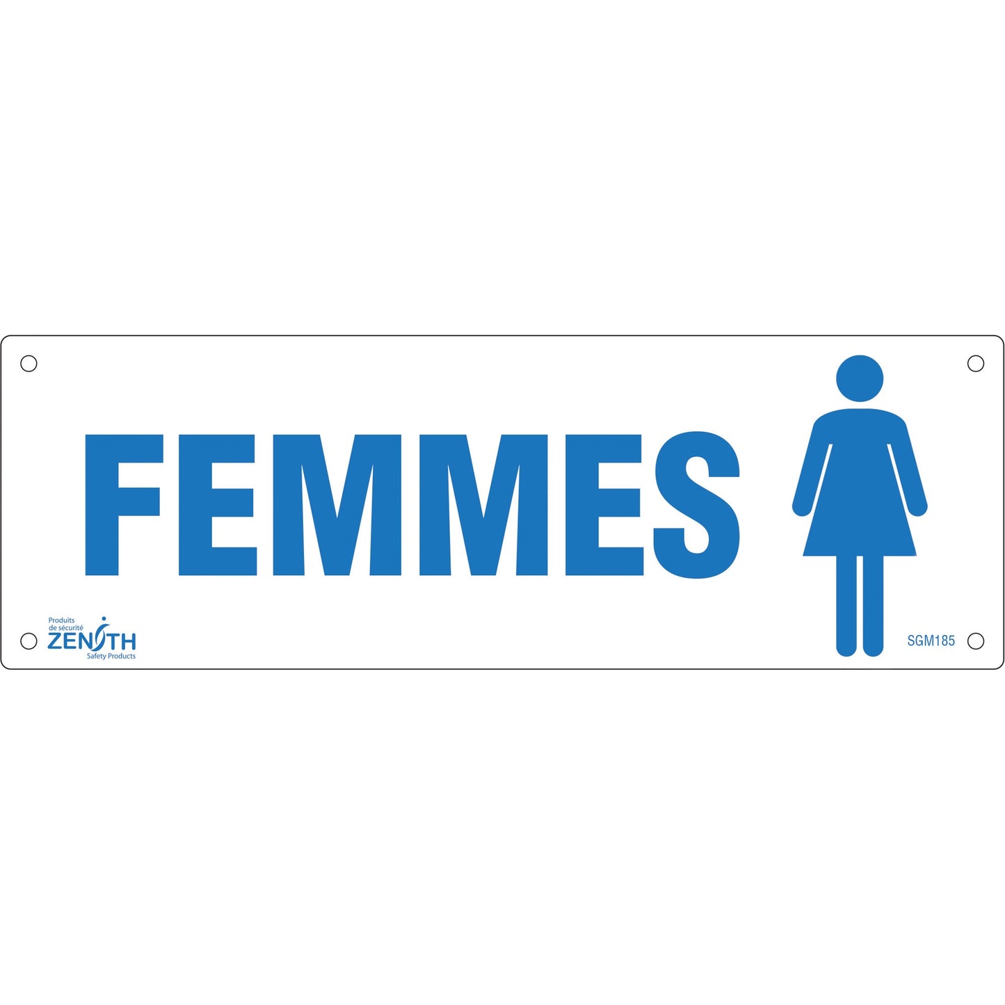 "Femmes" Sign, 4" x 12", Plastic, French with Pictogram