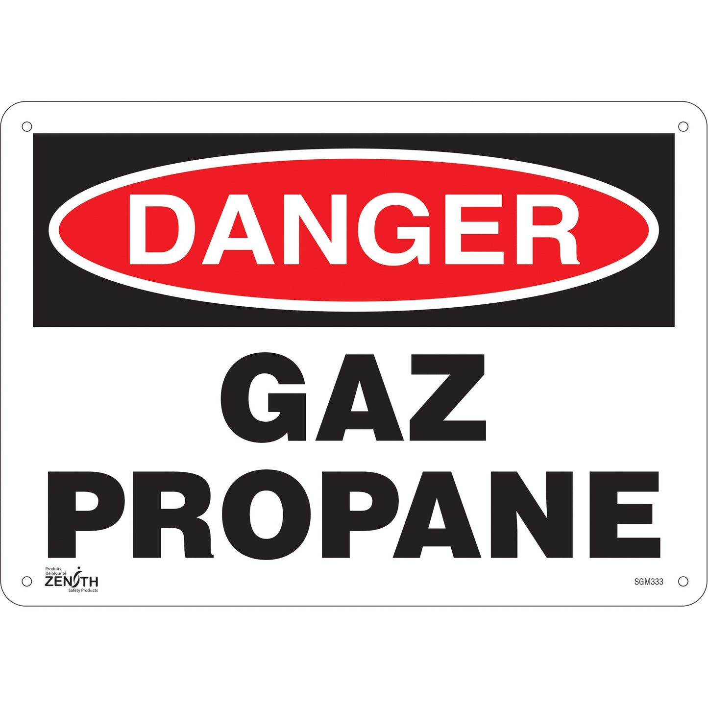 "Gaz Propane" Sign, 10" x 14", Plastic, French