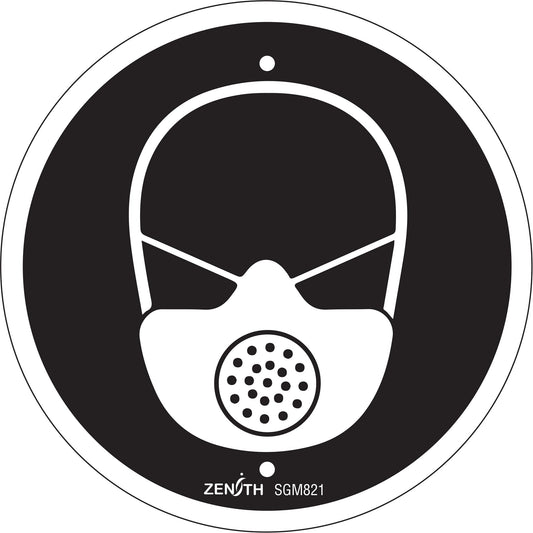 Respiratory Protection Required CSA Standard Safety Sign, 6" x 6", Plastic, Pictogram