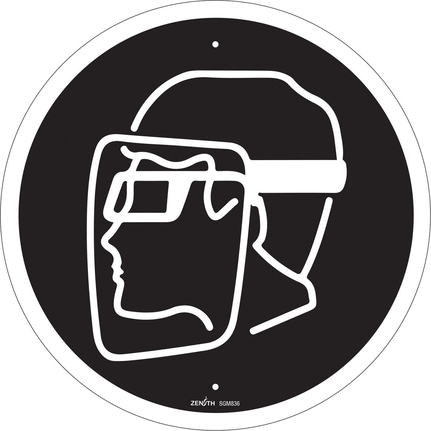 Face Protection Required CSA Standard Safety Sign, 12" x 12", Plastic, Pictogram