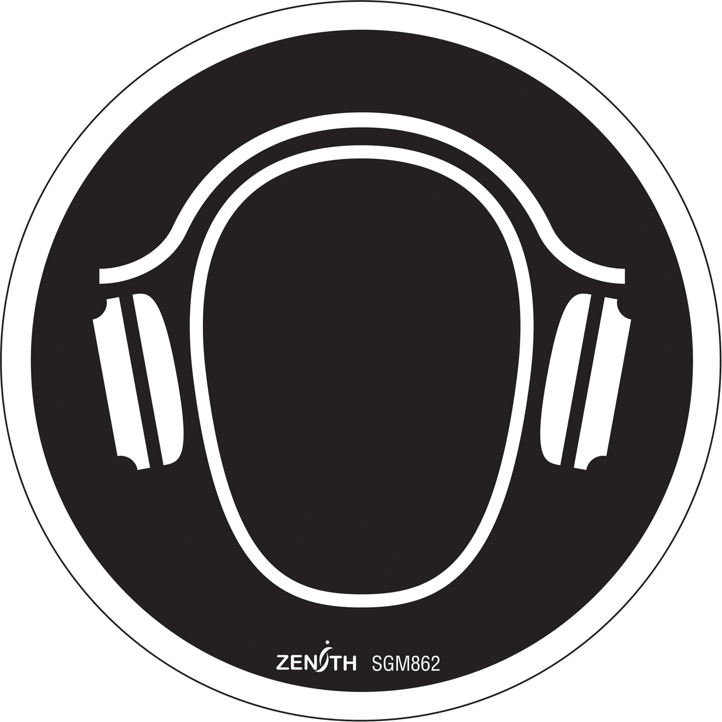 Hearing Protection Required CSA Standard Safety Sign, 6" x 6", Vinyl, Pictogram